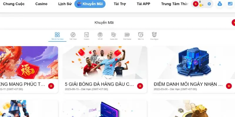 Các khuyến mãi hấp dẫn của 8xbet